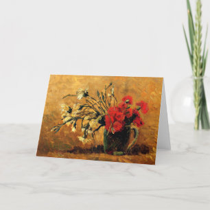 Van Gogh - Jug mit roten und weißen Nelken Dankeskarte