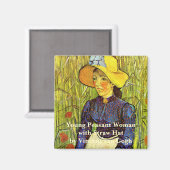 Van Gogh, Junge Bäuerin mit Strohhut Magnet (Vorderseite/Rückseite)