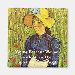 Van Gogh, Junge Bäuerin mit Strohhut Magnet