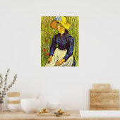 Van Gogh, junge Bauernfrau mit Strohhut Poster (Küche)