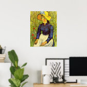 Van Gogh, junge Bauernfrau mit Strohhut Poster (Heimbüro)