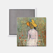 Van Gogh, junges Mädchen Stehend; Hintergrund von Magnet (Vorderseite/Rückseite)