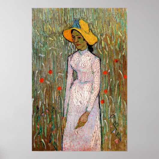Van Gogh, junges Mädchen Stehend; Hintergrund von Poster (Vorne)