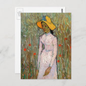 Van Gogh, junges Mädchen Stehend; Hintergrund von Postkarte (Vorne/Hinten)