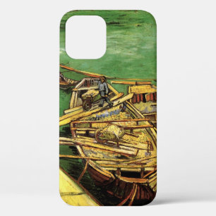 Van Gogh Kai mit Männern, die Sandkähne entladen iPhone 12 Hülle