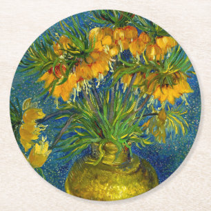 Van Gogh Kaiserliche Fritillarien  Runder Pappuntersetzer