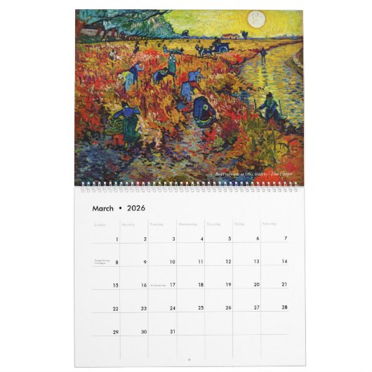 Van Gogh Kalender 2026 - Impressionismus (Mär 2026)