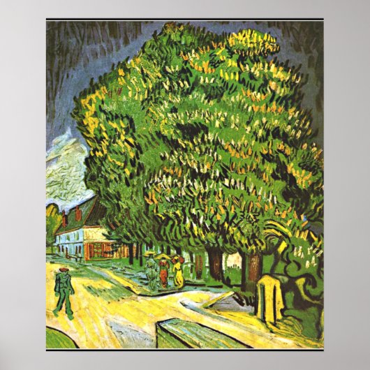 Van Gogh - Kastanienbäume in Bloom, 1890 Gemälde Poster (Vorne)