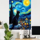 Van-Gogh-Katzen-Kunst Poster (Heimbüro)
