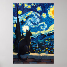 Van-Gogh-Katzen-Kunst Poster