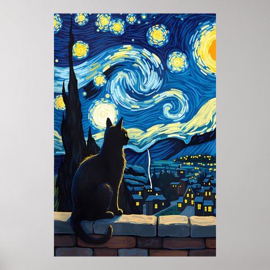 Van-Gogh-Katzen-Kunst Poster (Vorne)