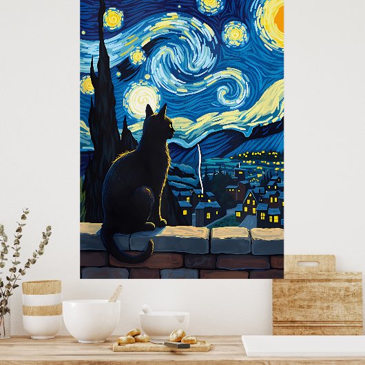 Van-Gogh-Katzen-Kunst Poster (Küche)