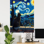 Van-Gogh-Katzen-Kunst Poster (Heimbüro)
