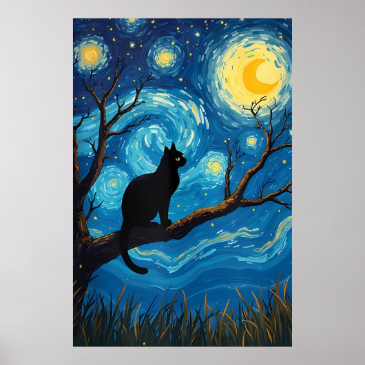Van-Gogh-Katzen-Kunst Poster (Vorne)