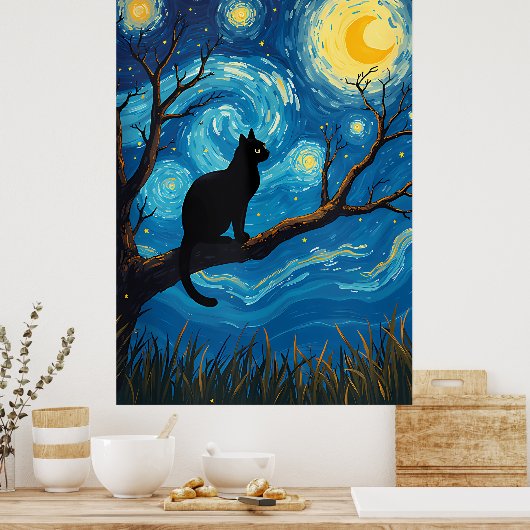 Van-Gogh-Katzen-Kunst Poster (Küche)