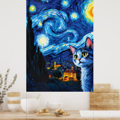 Van-Gogh-Katzen-Kunst Poster (Küche)
