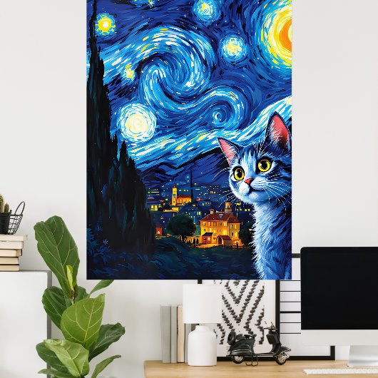Van-Gogh-Katzen-Kunst Poster (Heimbüro)