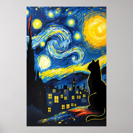Van-Gogh-Katzen-Kunst Poster (Vorne)
