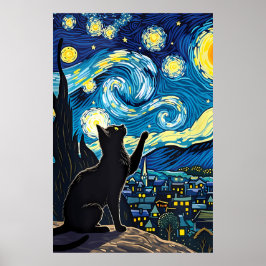 Van-Gogh-Katzen-Kunst Poster