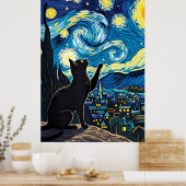 Van-Gogh-Katzen-Kunst Poster (Küche)