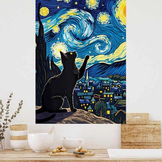 Van-Gogh-Katzen-Kunst Poster (Küche)