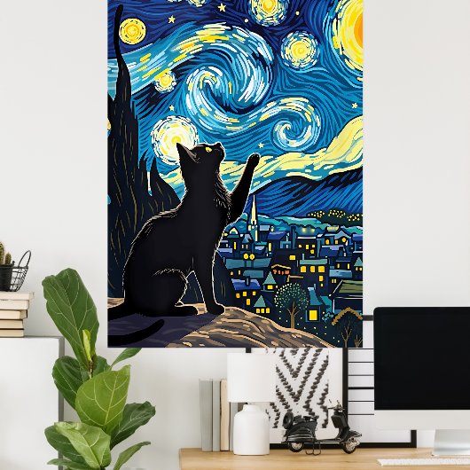 Van-Gogh-Katzen-Kunst Poster (Heimbüro)