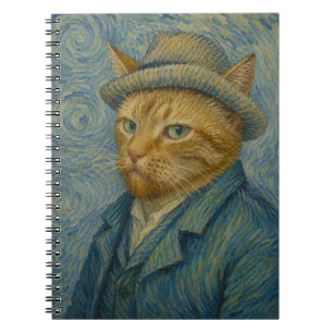 Van Gogh Katzen-Selbstporträt Vintage-Kunstparodie Notizblock