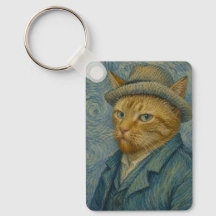 Van Gogh Katzen-Selbstporträt Vintage-Kunstparodie
