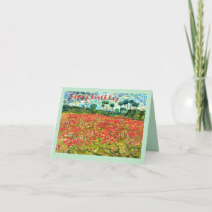 VAN GOGH Klassik "Field with Poppies" Geburtstag Karte