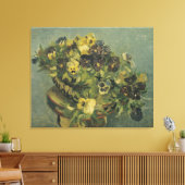 Van Gogh-Korb mit Stiefmütterchen auf einem kleine Leinwanddruck (Insitu (Wohnzimmer))