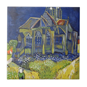 Van Gogh Kunstreproduktion, Die Kirche bei Auvers Fliese