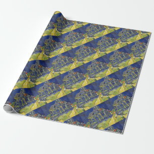 Van Gogh Kunstreproduktion, Die Kirche bei Auvers Geschenkpapier