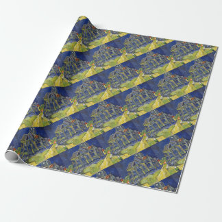 Van Gogh Kunstreproduktion, Die Kirche bei Auvers Geschenkpapier