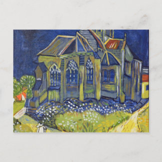 Van Gogh Kunstreproduktion, Die Kirche bei Auvers Postkarte