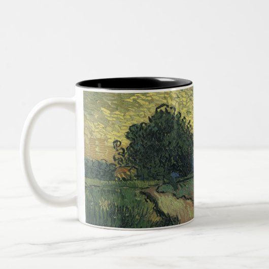 Van Gogh Landscape bei Twilight Zweifarbige Tasse (Links)