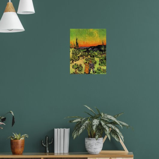 Van Gogh - Landscape with Couple Walking Poster (Wohnzimmer 1)