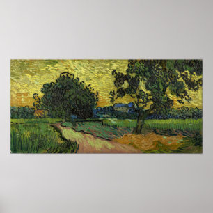 Van Gogh - Landschaft bei Twilight Poster