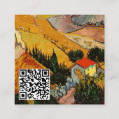 Van Gogh - Landschaft, Haus, Plowman - QR-Code Quadratische Visitenkarte (Vorderseite)