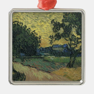 Van Gogh Landschaft in der Dämmerung Ornament Aus Metall