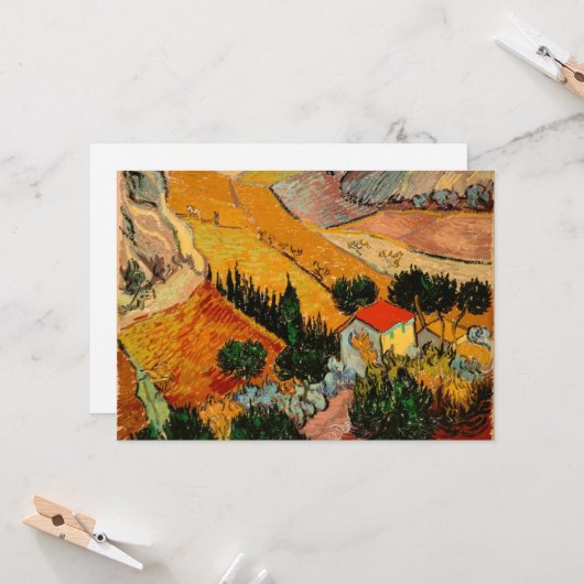 Van Gogh - Landschaft mit Häusern Karte (Vorderseite/Rückseite Beispiel)