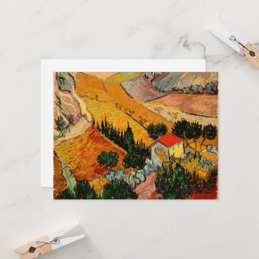 Van Gogh - Landschaft mit Häusern Karte (Vorderseite/Rückseite Beispiel)