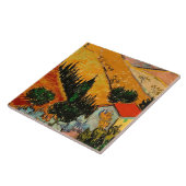 Van Gogh - Landschaft mit Häusern und Plowman Fliese (Seite)