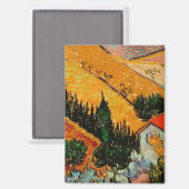 Van Gogh - Landschaft mit Häusern und Plowman Magnet (Vorderseite/Rückseite)