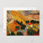 Van Gogh - Landschaft mit Häusern und Plowman Postkarte (Vorne/Hinten)