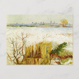Van Gogh - Landschaft mit Schnee Postkarte