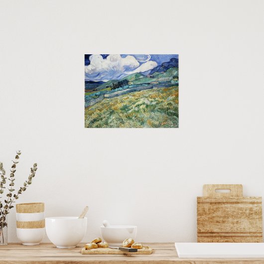 Van Gogh - Landschaft von Saint-Remy Poster (Küche)