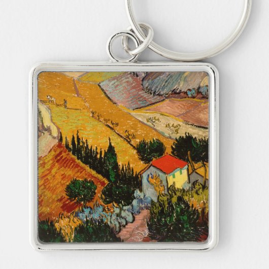 Van Gogh - Landschaftsbild-Plowman Schlüsselanhänger (Vorne)