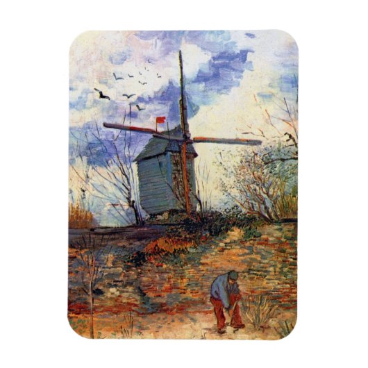 Van Gogh - Le Moulin de La Galette Windmill Magnet (Vertikal)