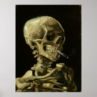 Van Gogh - Leiter eines Skeletts mit einem brennen Poster