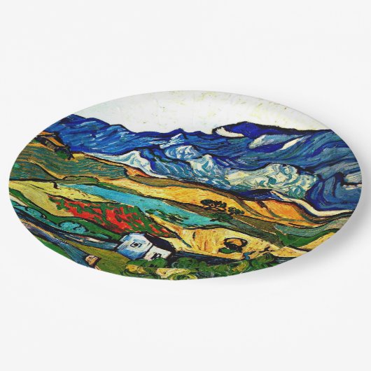 Van Gogh - Les Alpilles Pappteller (Schrägansicht)